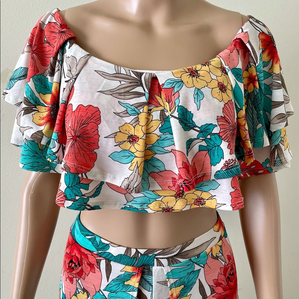 Women Crop Top Skirt  Dress Set